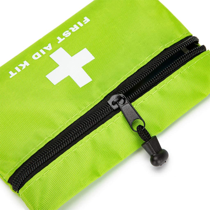 Bolsa de primeros auxilios vacía verde para ir de excursión, acampar, andar en bicicleta, viajar, coche 