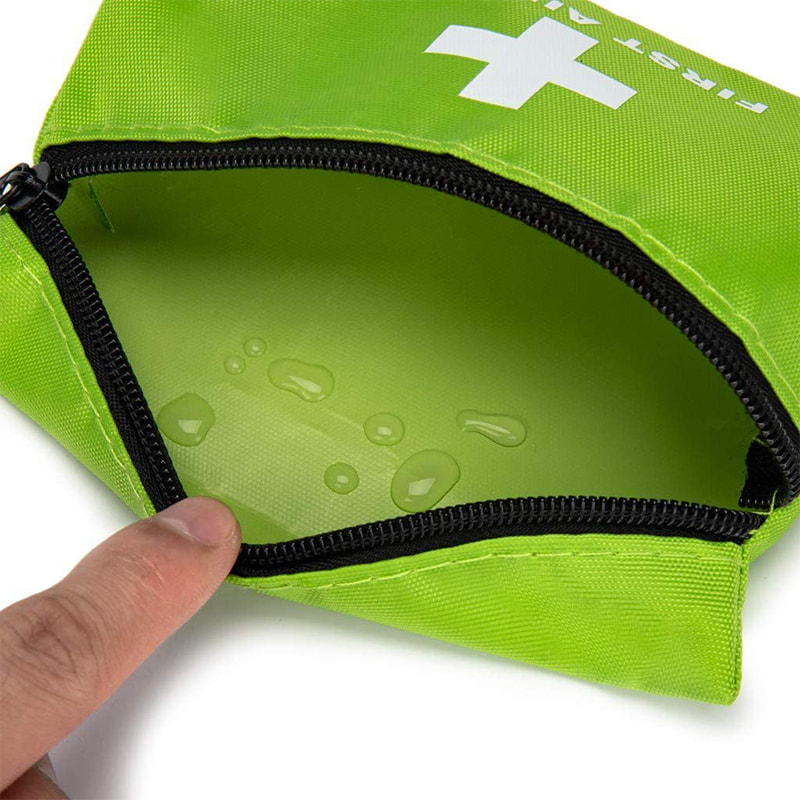 Bolsa de primeros auxilios vacía verde para ir de excursión, acampar, andar en bicicleta, viajar, coche 