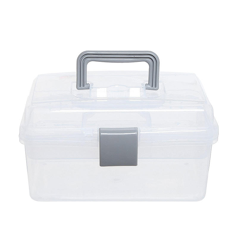 Caja de primeros auxilios con contenedor de almacenamiento multiusos transparente