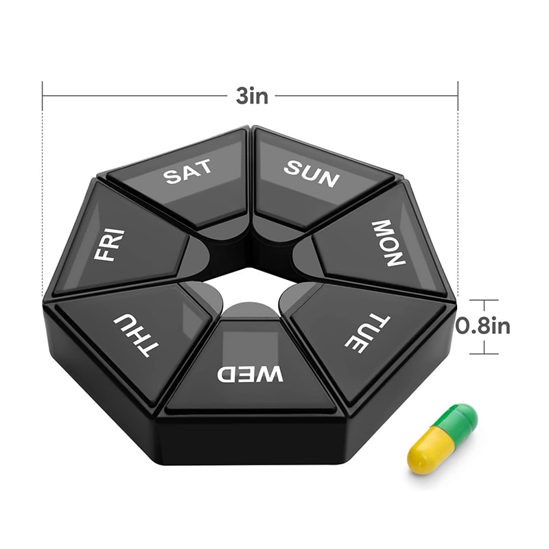 Organizador de pastillas semanal portátil extra grande para medicamentos 