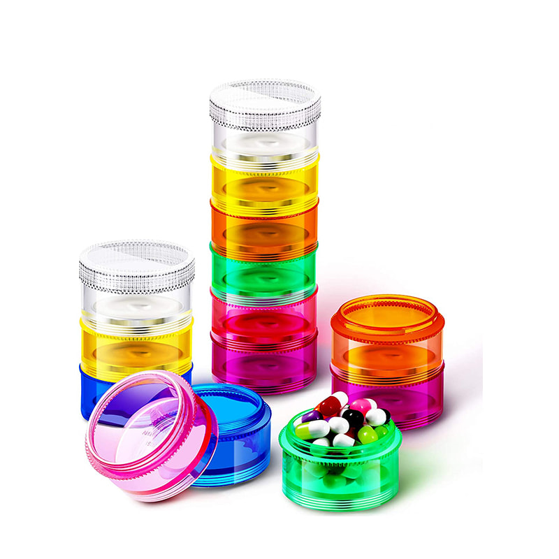 Organizador de medicamentos semanal diario apilable Rainbow 