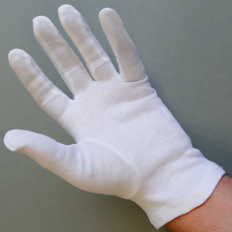 Guantes médicos desechables de algodón blanco 