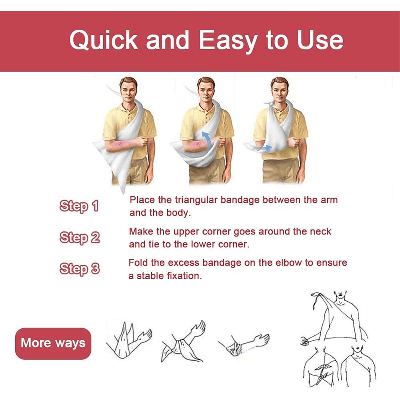 Vendaje triangular de algodón no tejido de primeros auxilios médicos